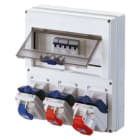 GEWISS - COMBIBLOC DBO - DA PARETE - 1 PRESA 2P+T 16A + 1 PRESA 3P+T 16A + 1 PRESA 3P+N+T 16A - IP55