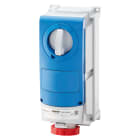 GEWISS - PRESA FISSA INTERBLOCCATA VERTICALE - CON FONDO - SENZA BASE PORTAFUSIBILI - IMPIEGHI GRAVOSI - 2P+T 32A 380 - 415V - 50/60HZ 9H - IP66