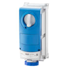 GEWISS - PRESA FISSA INTERBLOCCATA VERTICALE - CON FONDO - SENZA BASE PORTAFUSIBILI - IMPIEGHI GRAVOSI - 3P+T 63A 200 - 250V - 50/60HZ 9H - IP66