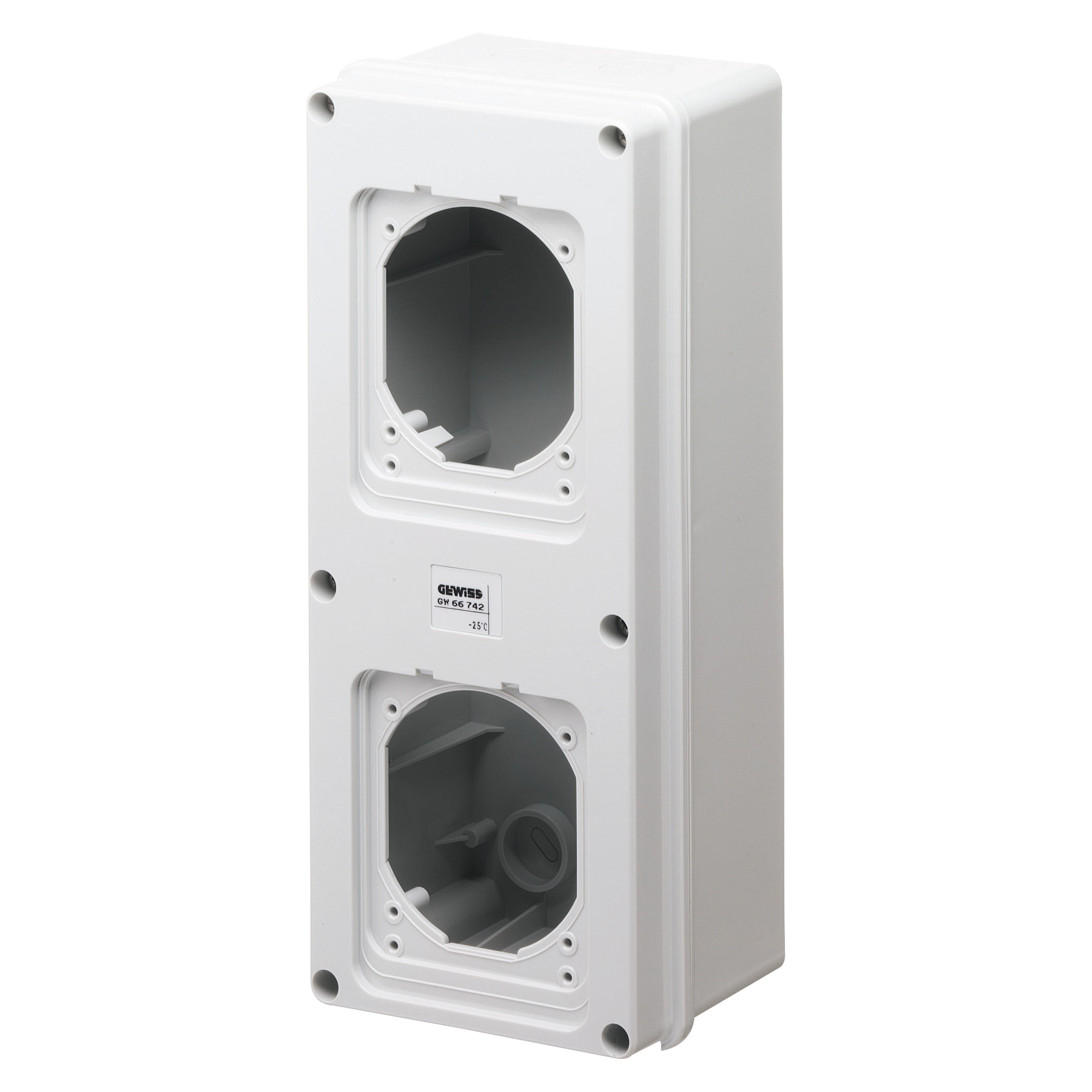 GEWISS - CASSETTA DA PARETE CON COPERCHIO FLANGIATO PER 2 CALOTTE - IP55