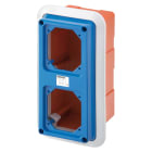 GEWISS - CASSETTA CON CORNICE PER INCASSO CON COPERCHIO FLANGIATO PREDISPOSTO PER 2 CALOTTE SBF - IP55