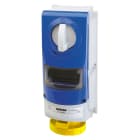 GEWISS - PRESA FISSA INTERBLOCCATA VERTICALE - SENZA FONDO - IMPIEGHI GRAVOSI - CON BASE PORTAFUSIBILI - 2P+T 32A 100-130V-50/60HZ 4H - IP66