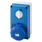 GEWISS - PRESA FISSA INTERBLOCCATA VERTICALE - CON FONDO - SENZA BASE PORTAFUSIBILI - 3P+N+T 63A 200-250V - 50/60HZ 9H - IP67