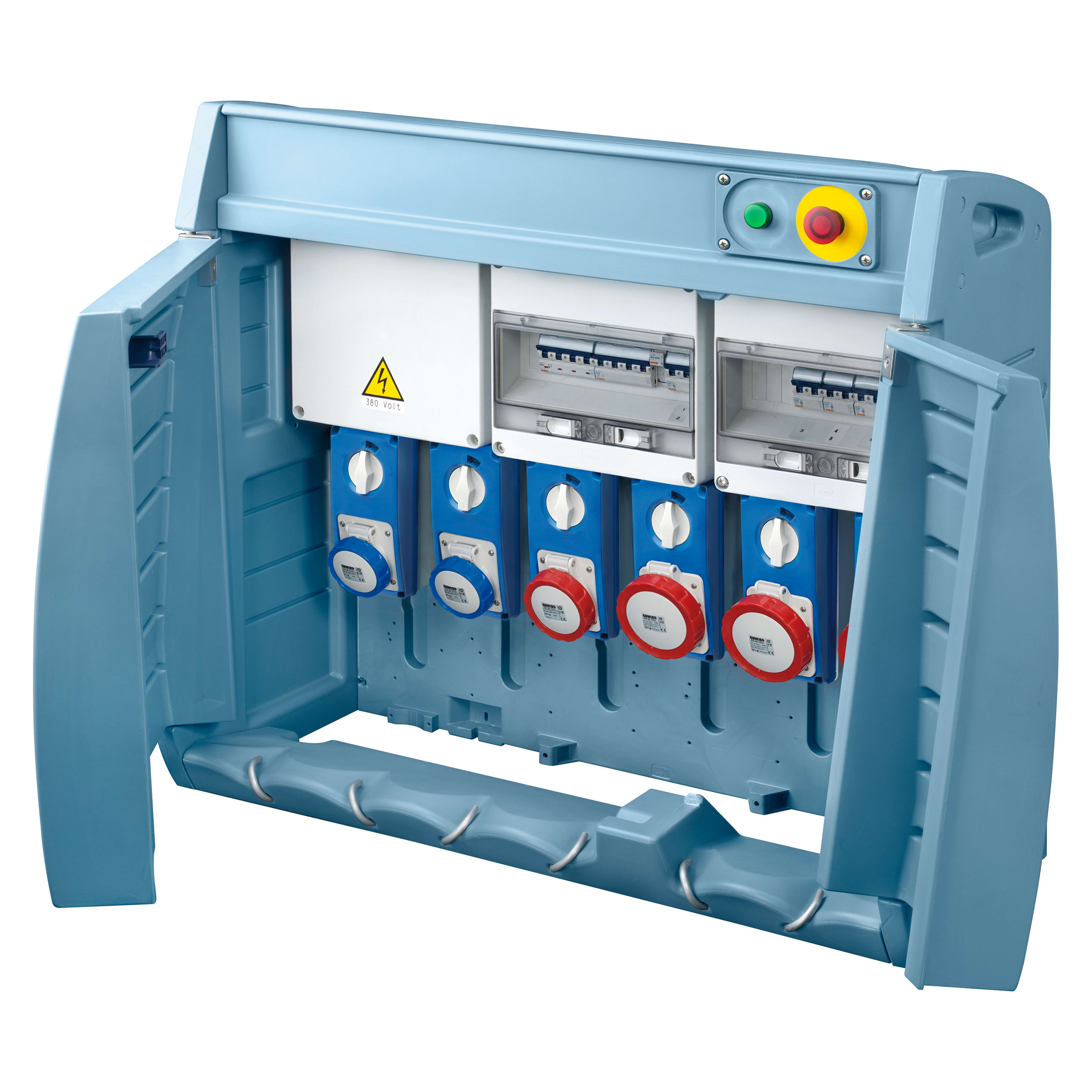 GEWISS - Q-BOX 6 - CON MORSETTIERA - CABLATO - 2 2P+T 16A + 1 3P+T 16A + 3 3P+N+T 32A - IP55