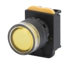 GEWISS - PULSANTE MOMENTANEO CON GUARDIA FORMA TONDA - LUMINOSO - GIALLO