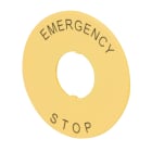 GEWISS - TARGHETTA - PER PULSANTI D'EMERGENZA TONDI - TONDA - GIALLO