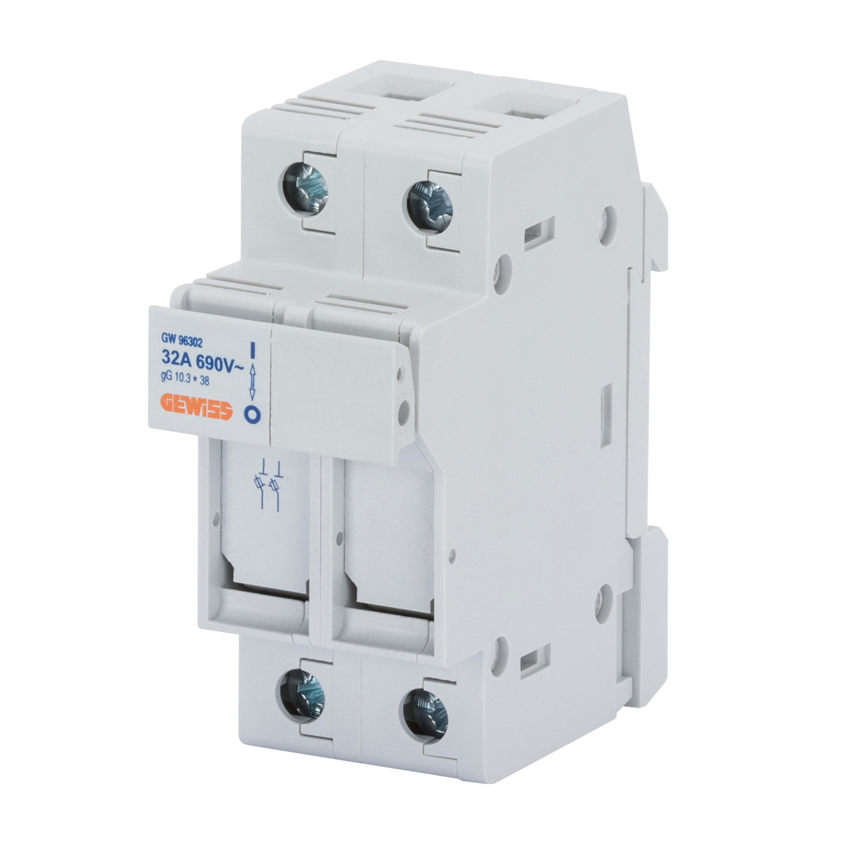 GEWISS - PORTAFUSIBILE SEZIONABILE - 1P+N 10,3X38 690V 32A - 2 MODULI