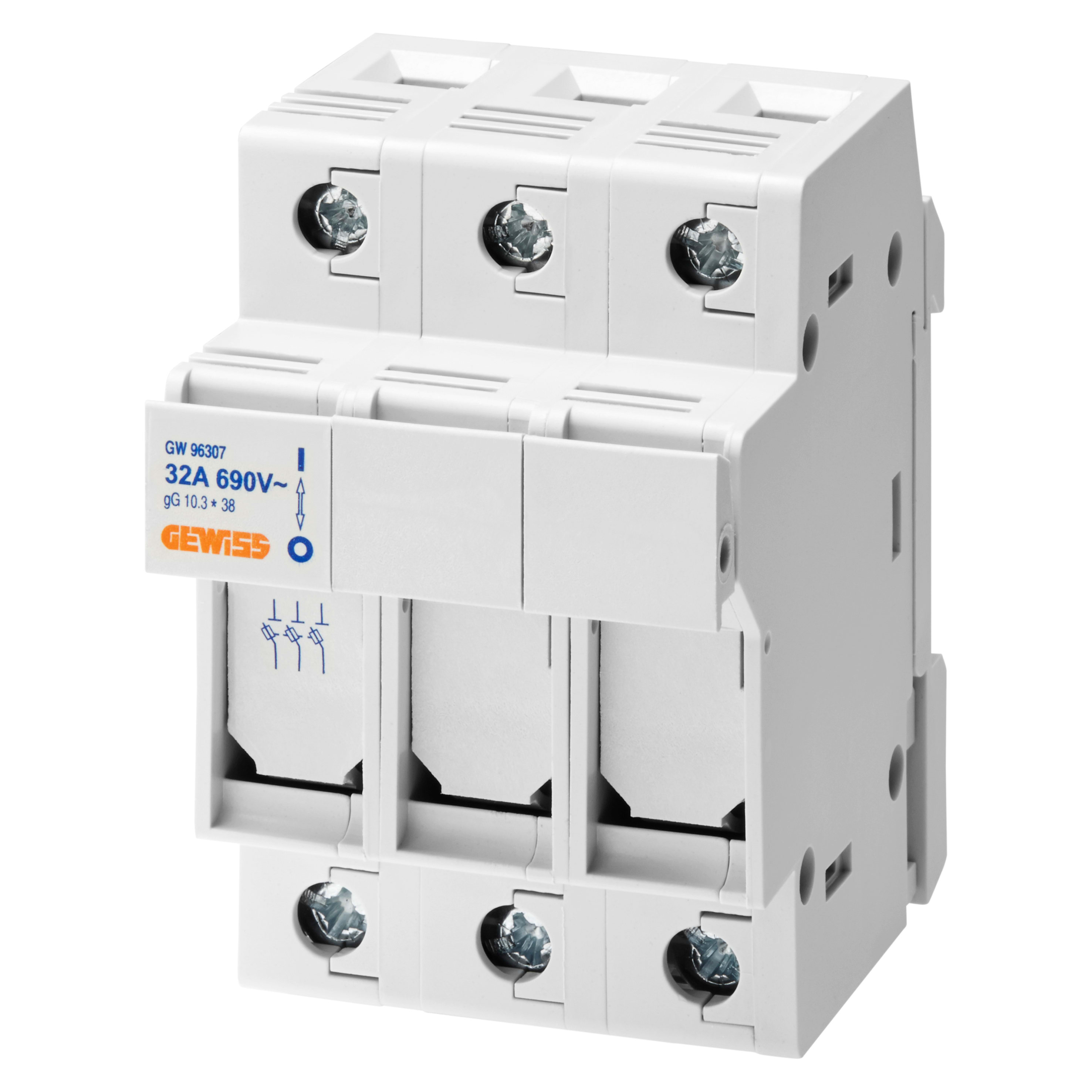 GEWISS - PORTAFUSIBILE SEZIONABILE - 3P 10,3X38 690V 32A - 3 MODULI