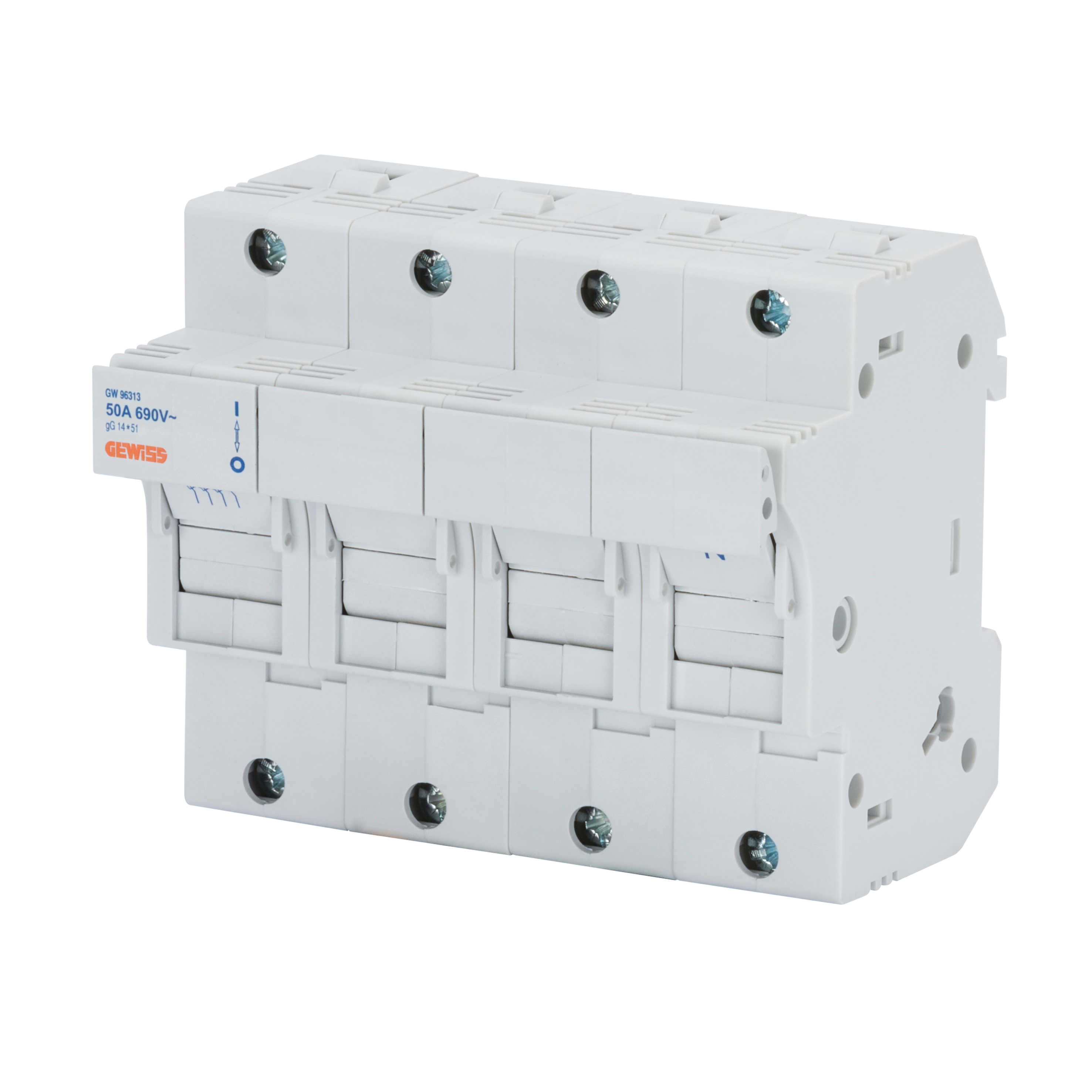 GEWISS - PORTAFUSIBILE SEZIONABILE - 3P+N 14X51 690V 50A - 6 MODULI