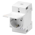 GEWISS - PRESA PER GUIDA DIN - STANDARD TEDESCO - CON COPERCHIO - 2P+T 16A - 2,5 MODULI