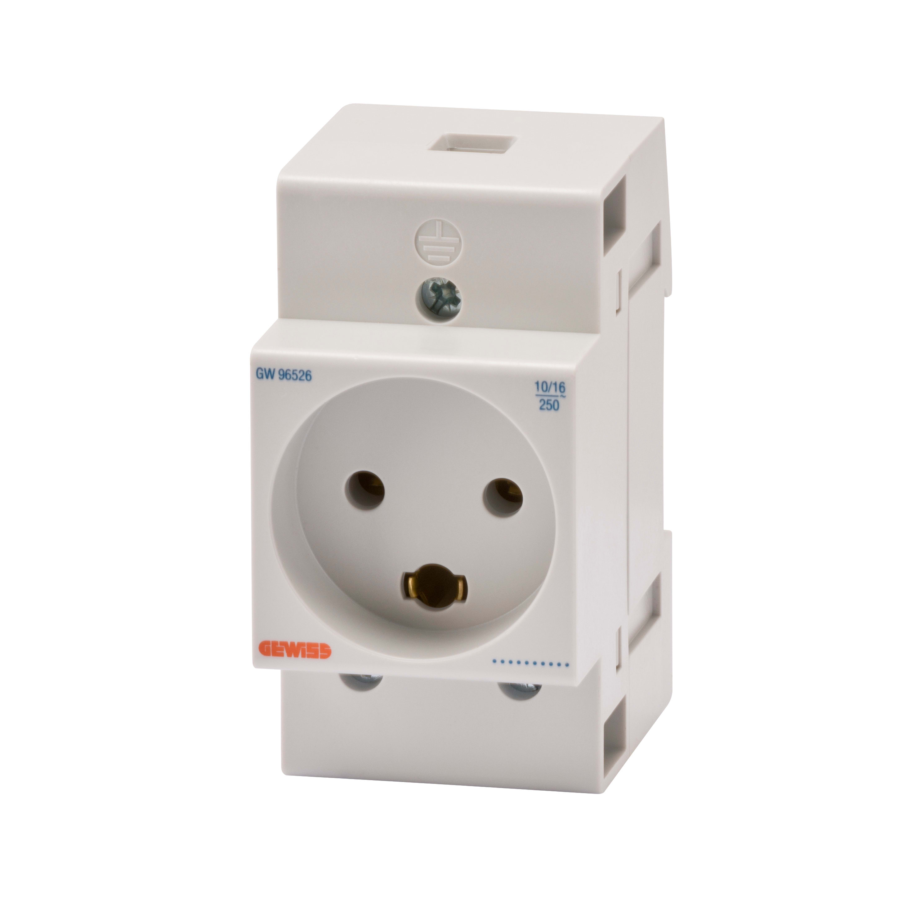 GEWISS - PRESA PER GUIDA DIN - STANDARD DANESE -2P+T 16A - 2,5 MODULI