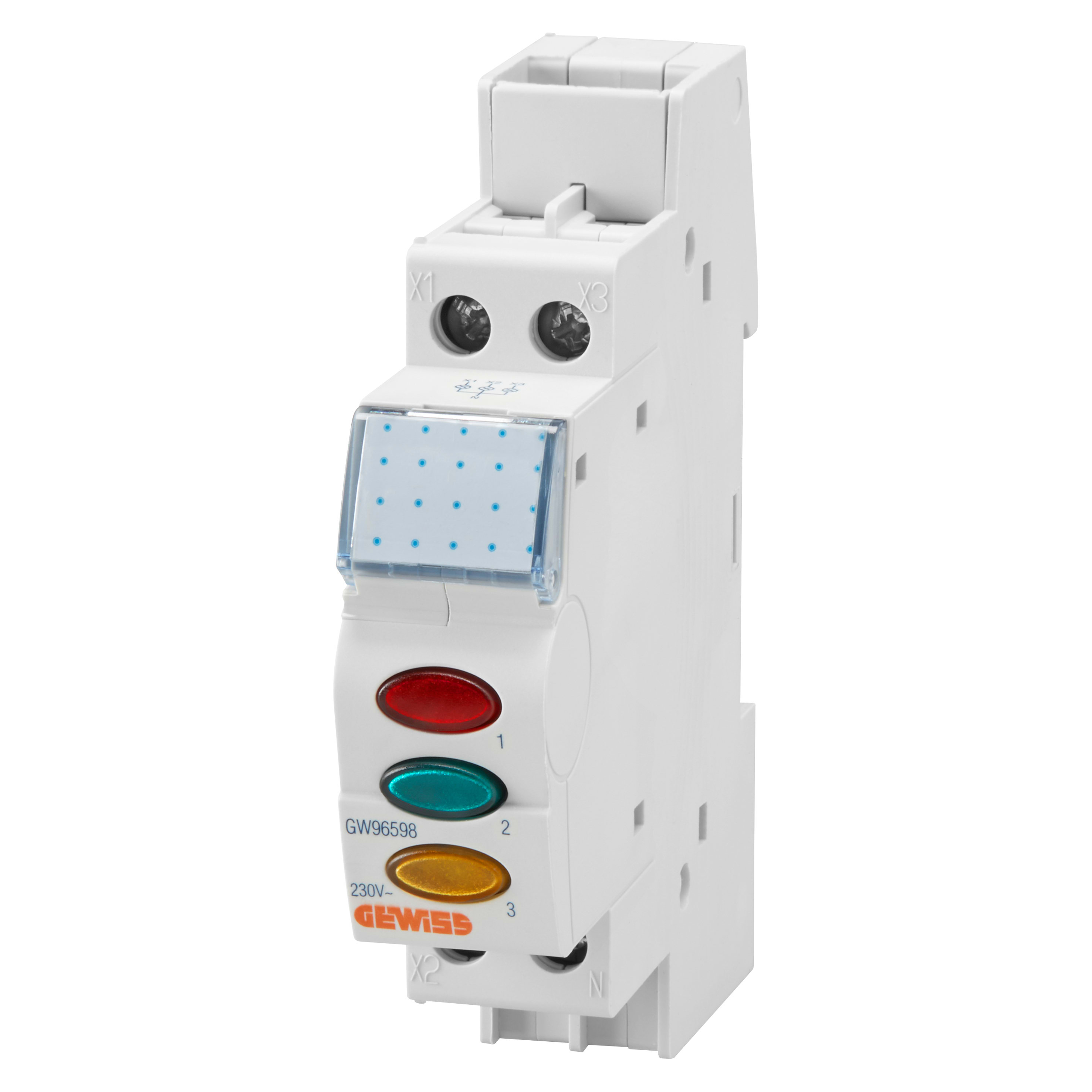 GEWISS - LAMPADA DI SEGNALAZIONE - TRIPLA - ROSSO-GIALLO-VERDE - 230V - 1 MODULO