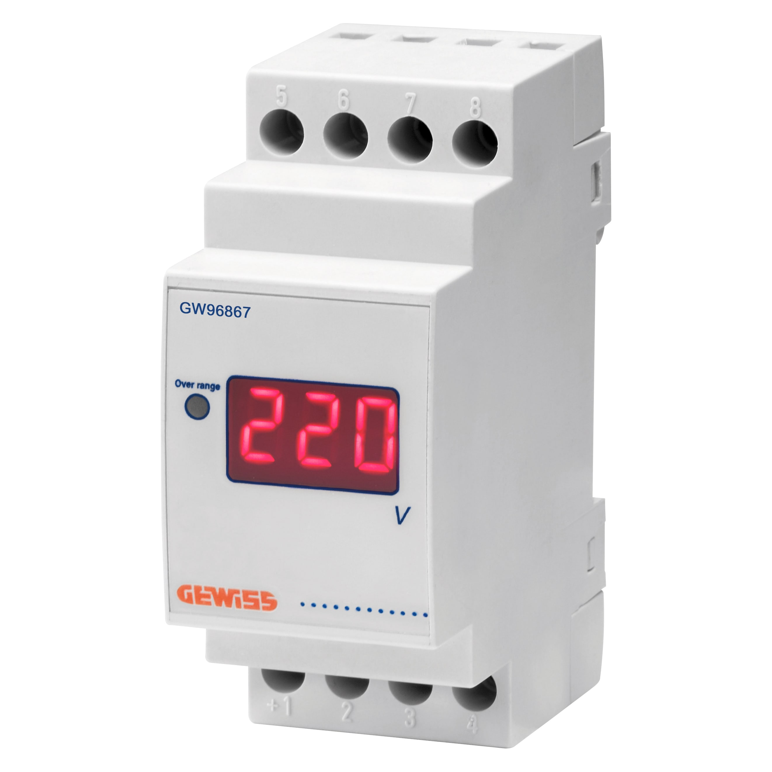 GEWISS - VOLTMETRO DIGITALE AD INSERZIONE DIRETTA - 0/500V - 2 MODULI