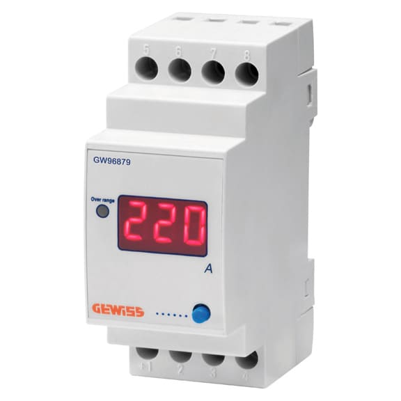 GEWISS - AMPEROMETRO DIGITALE AD ISERZIONE TRAMITE TA - 5/999A - 2 MODULI