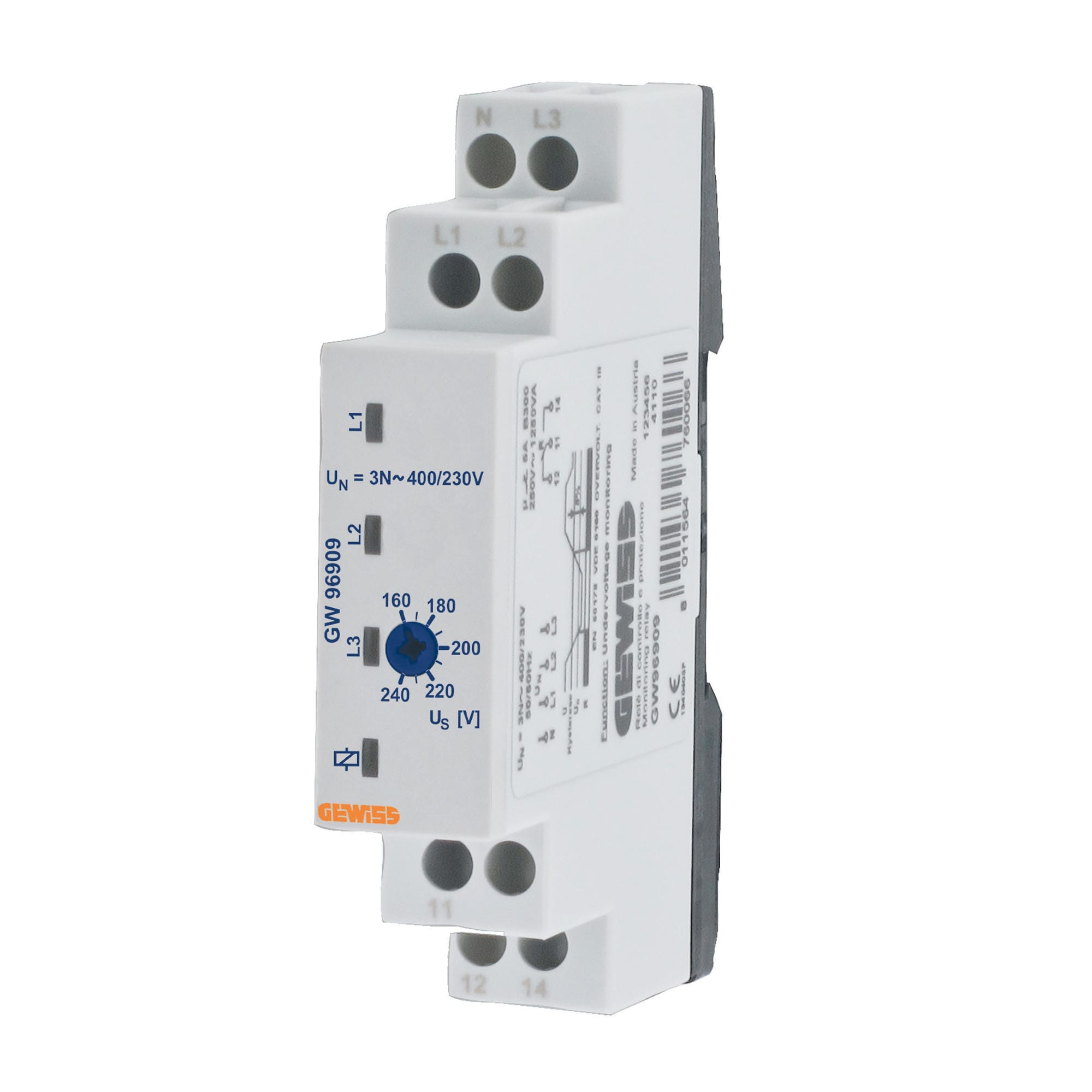GEWISS - RELE DI CONTROLLO SOTTOTENSIONE TRIFASE AC - 230/400V ac - 1 MODULO