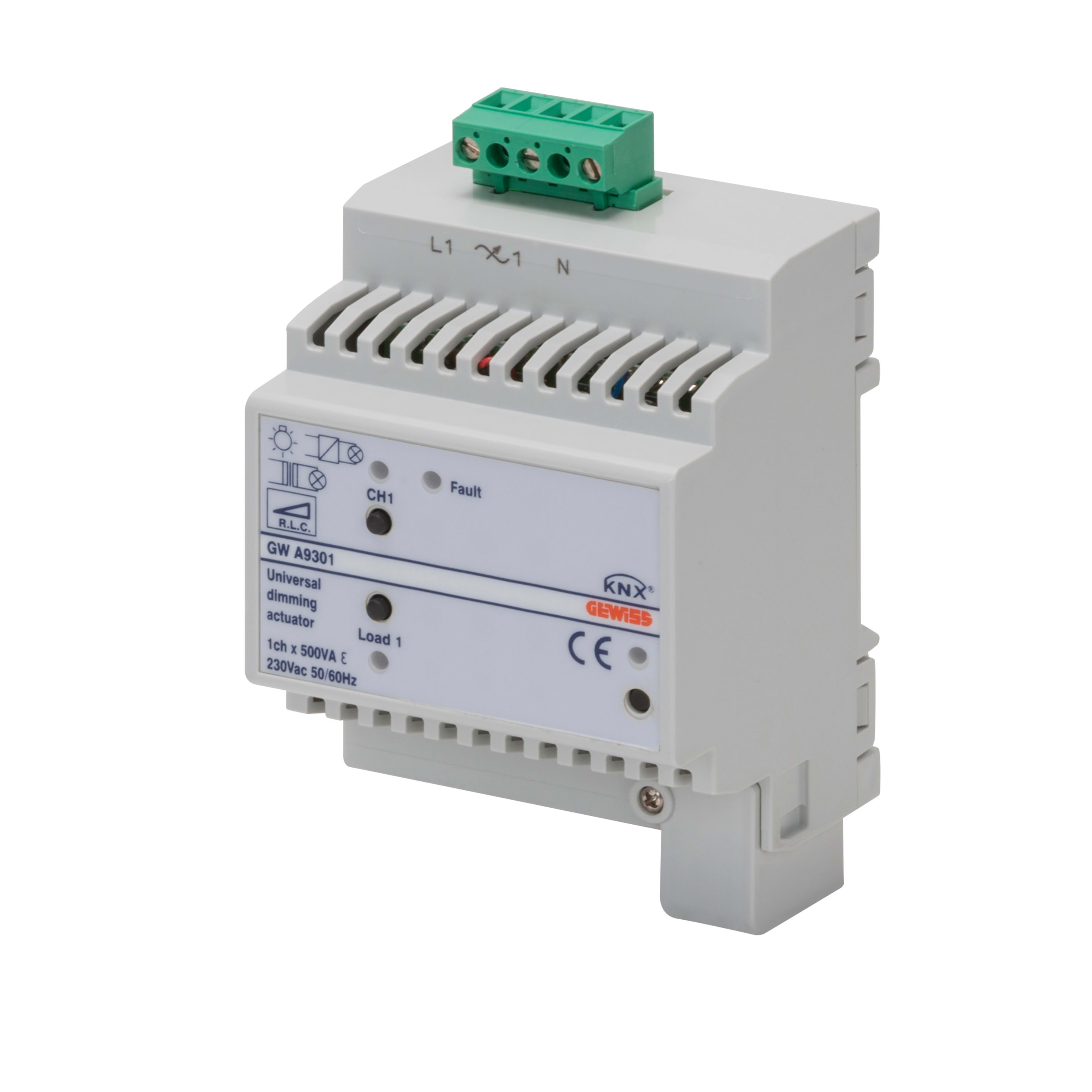 GEWISS - ATTUATORE DIMMER UNIVERSALE - 1 CANALE - 500VA - KNX - IP20 - 4 MODULI DIN