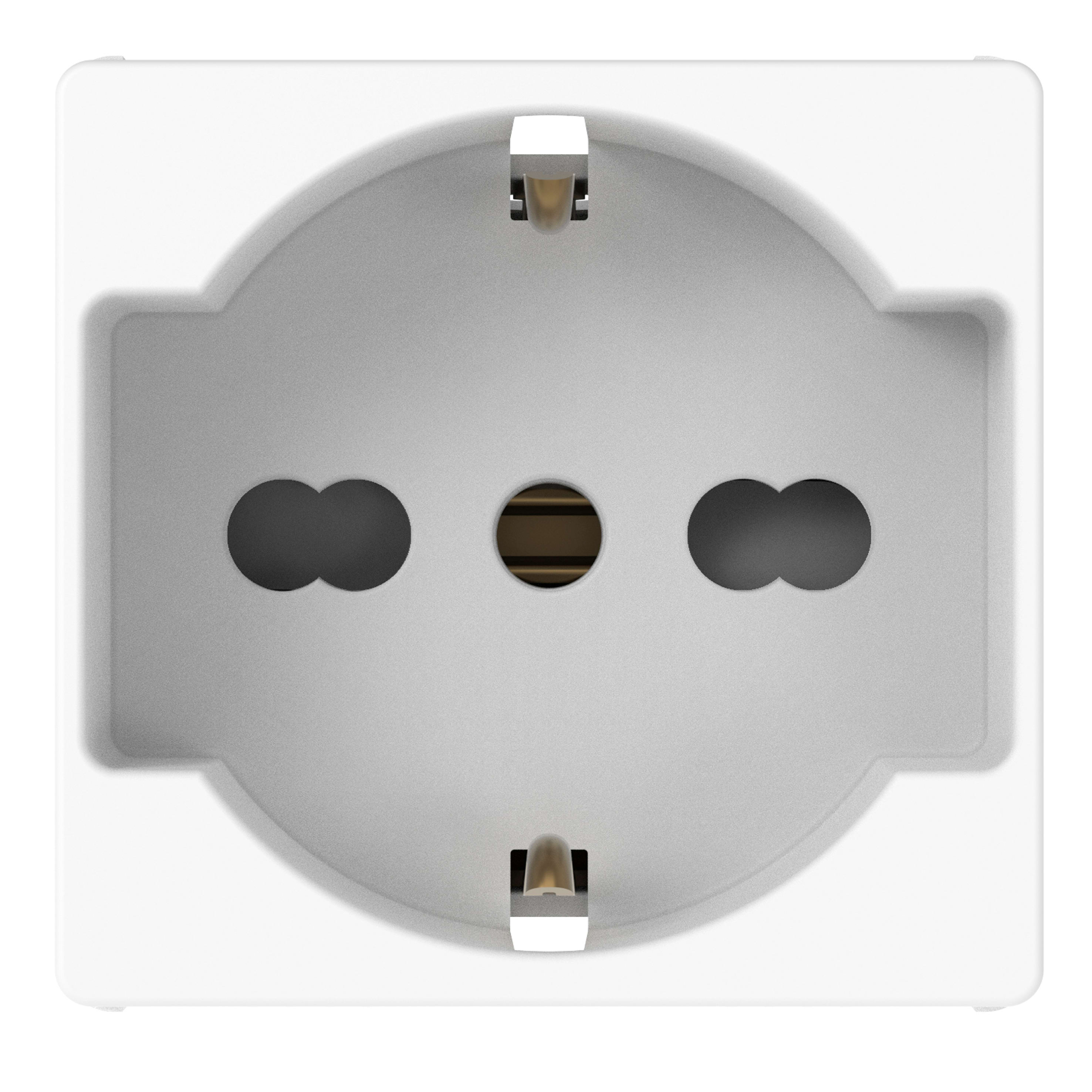 GEWISS - PRESA STANDARD ITALIANO/TEDESCO 250V AC - 2P+T 16A BIVALENTE - P40 - 2 MODULI - BIANCO LUCIDO - SYSTEM PURA