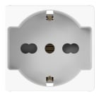 GEWISS - PRESA STANDARD ITALIANO/TEDESCO 250V AC - 2P+T 16A BIVALENTE - P40 - 2 MODULI - BIANCO LUCIDO - SYSTEM PURA