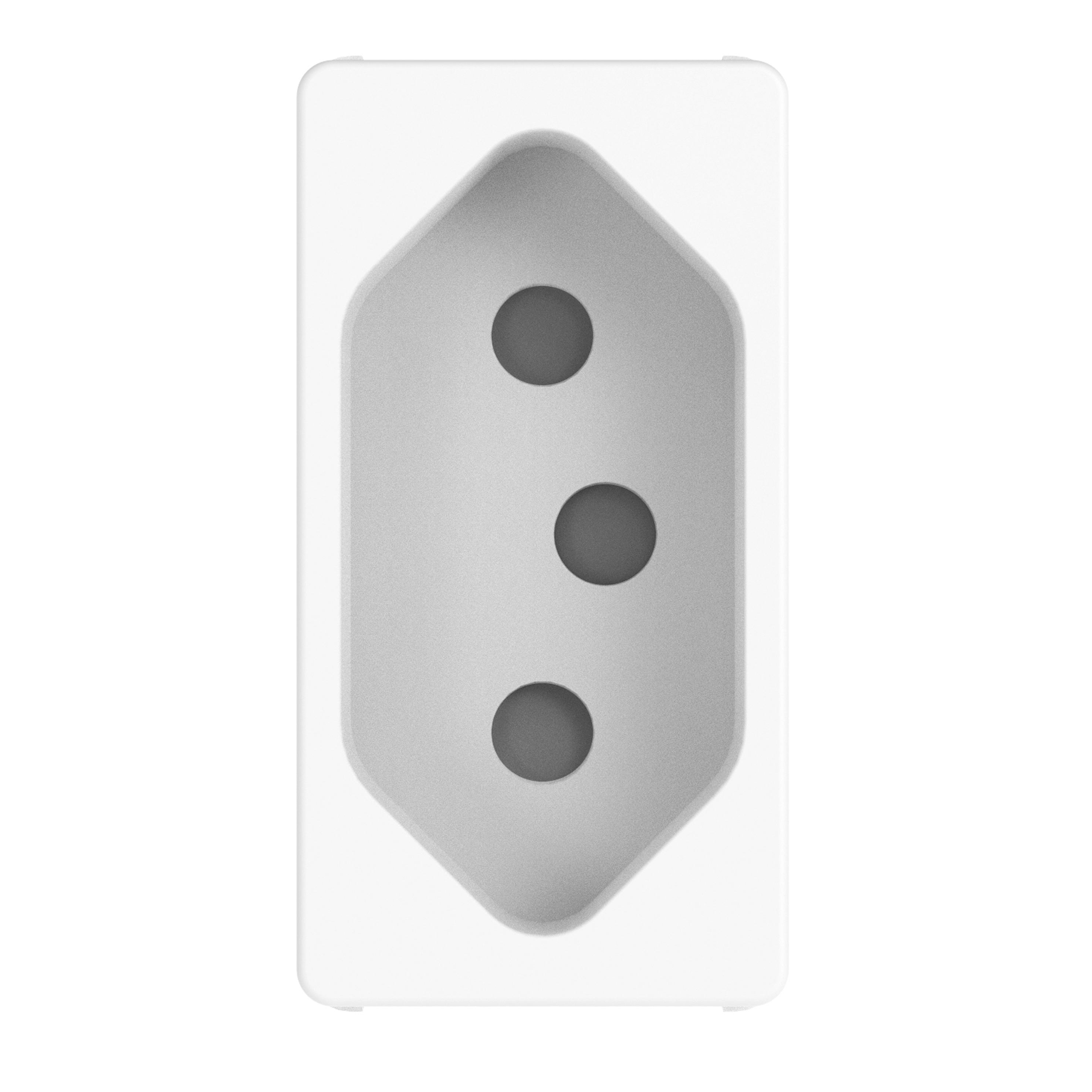 GEWISS - PRESA STANDARD SUDAFRICANO - 250V AC - 2P+T 16A - 1 MODULO - BIANCO LUCIDO - SYSTEM PURA