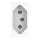GEWISS - PRESA STANDARD SUDAFRICANO - 250V AC - 2P+T 16A - 1 MODULO - BIANCO LUCIDO - SYSTEM PURA