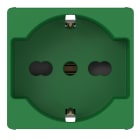 GEWISS - PRESA STANDARD ITALIANO/TEDESCO 250V AC - PER LINEE DEDICATE - 2P+T 16A BIVALENTE - P40 - 2 MODULI - VERDE - SYSTEM PURA