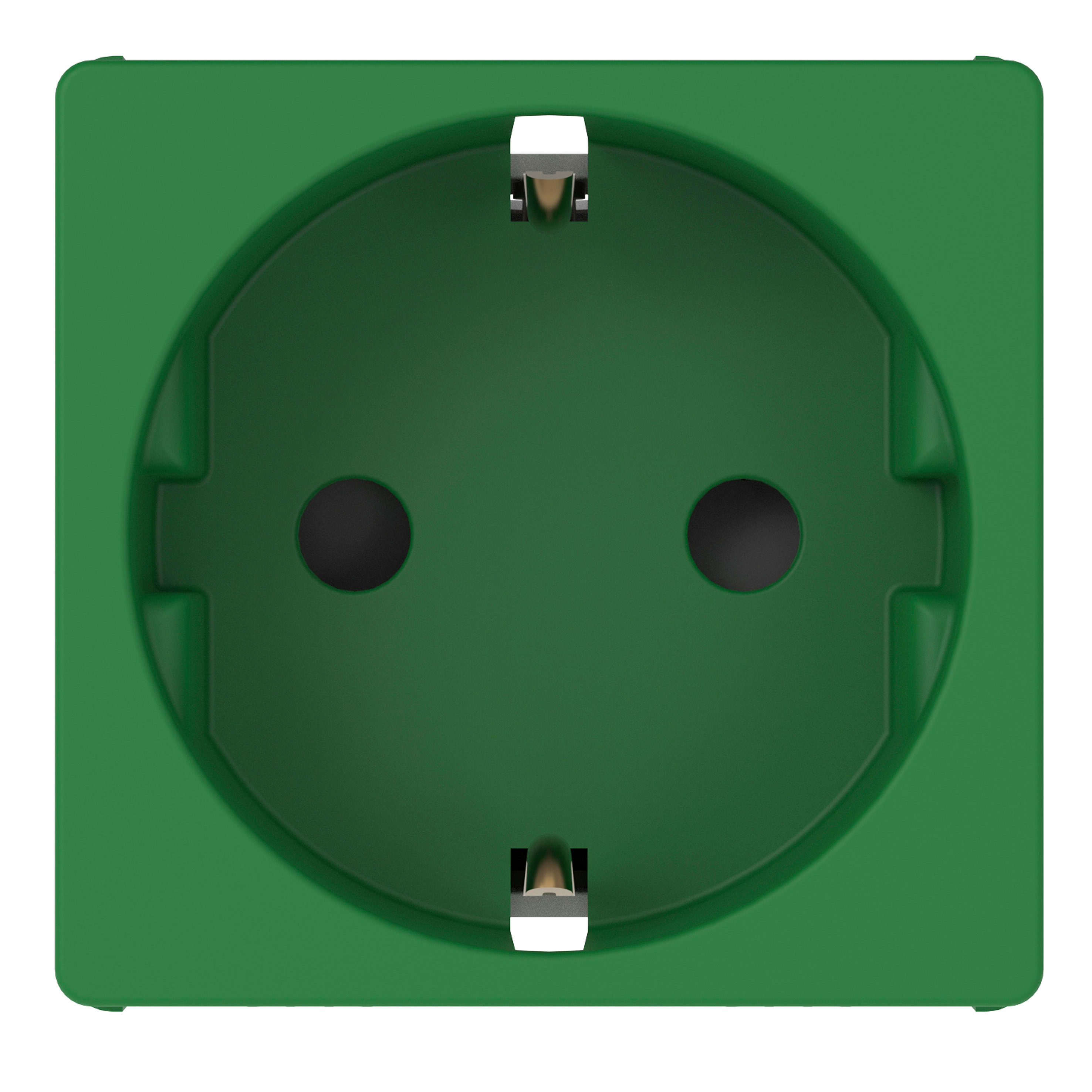 GEWISS - PRESA STANDARD TEDESCO 250V AC - PER LINEE DEDICATE - 2P+T 16A - 2 MODULI - VERDE - SYSTEM PURA