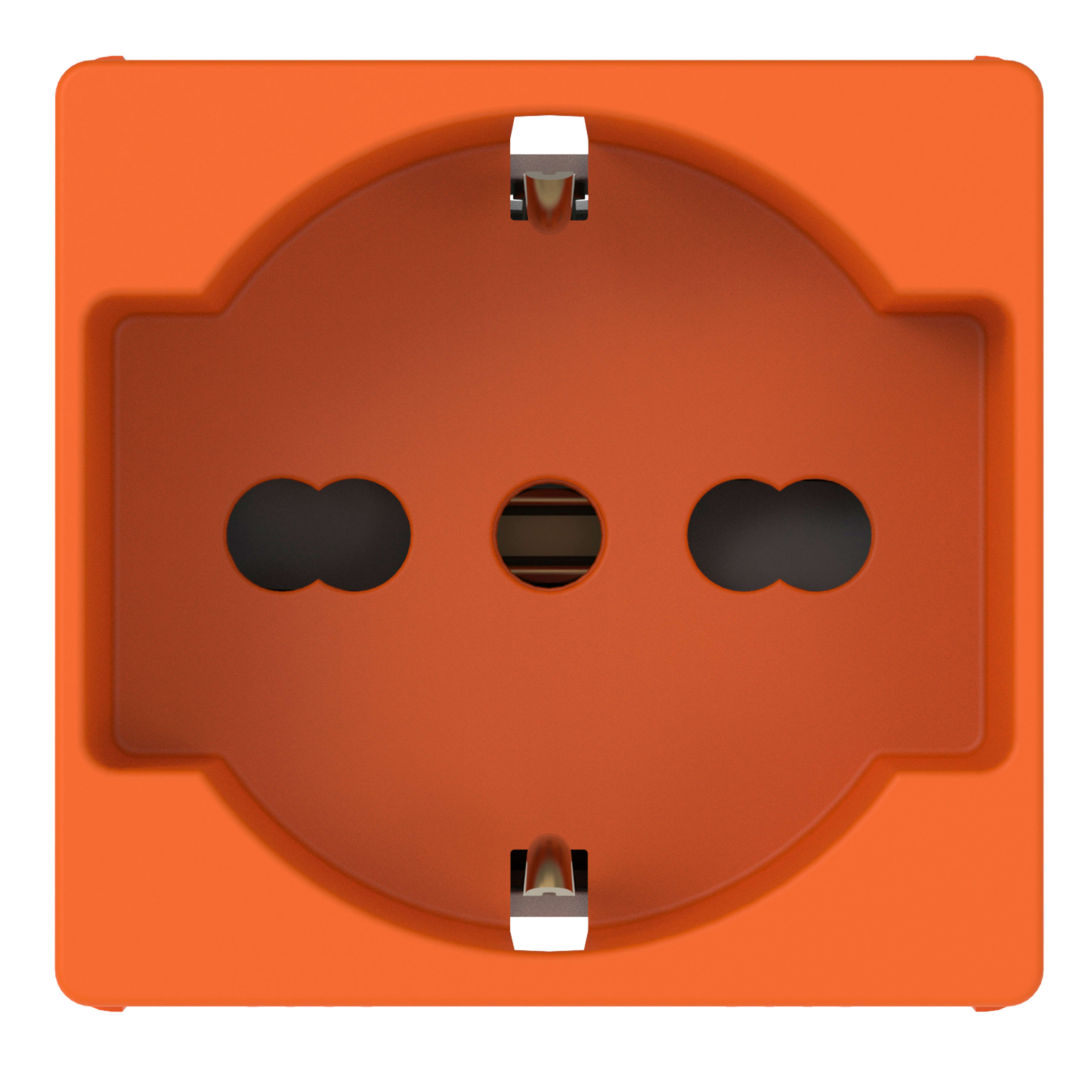 GEWISS - PRESA STANDARD ITALIANO/TEDESCO 250V AC - PER LINEE DEDICATE - 2P+T 16A BIVALENTE - P40 - 2 MODULI - ARANCIO - SYSTEM PURA
