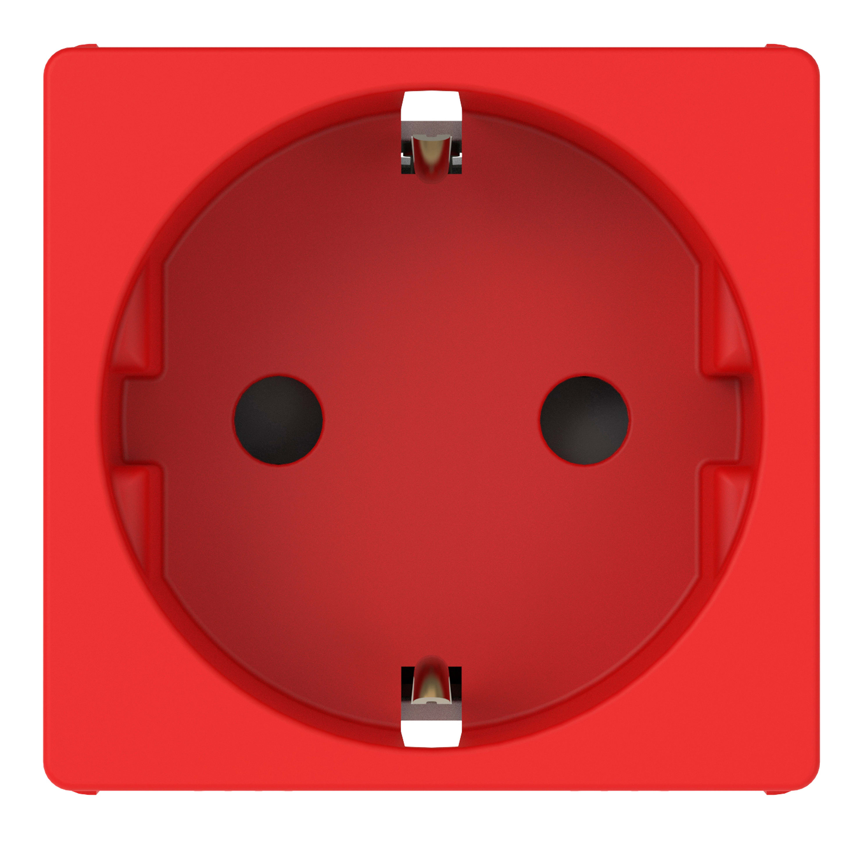 GEWISS - PRESA STANDARD TEDESCO 250V AC - PER LINEE DEDICATE - 2P+T 16A - 2 MODULI - ROSSO - SYSTEM PURA