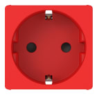 GEWISS - PRESA STANDARD TEDESCO 250V AC - PER LINEE DEDICATE - 2P+T 16A - 2 MODULI - ROSSO - SYSTEM PURA