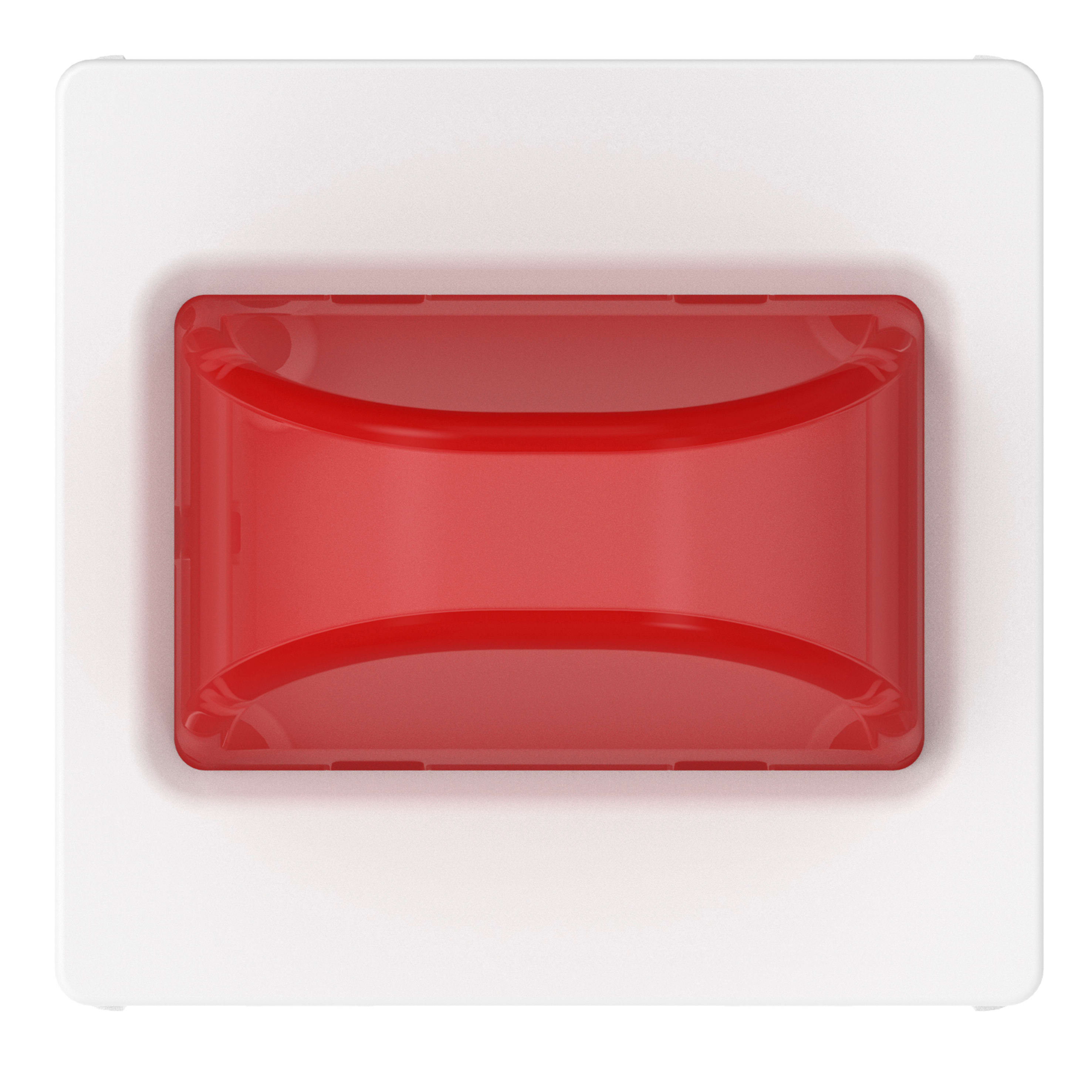 GEWISS - SPIA SPORGENTE CON LED INTEGRATO - 12V AC/DC / 230V AC 50/60HZ - ROSSO - 2 MODULI - BIANCO LUCIDO - SYSTEM PURA