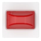 GEWISS - SPIA SPORGENTE CON LED INTEGRATO - 12V AC/DC / 230V AC 50/60HZ - ROSSO - 2 MODULI - BIANCO LUCIDO - SYSTEM PURA