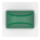GEWISS - SPIA SPORGENTE CON LED INTEGRATO - 12V AC/DC / 230V AC 50/60HZ - VERDE - 2 MODULI - BIANCO LUCIDO - SYSTEM PURA