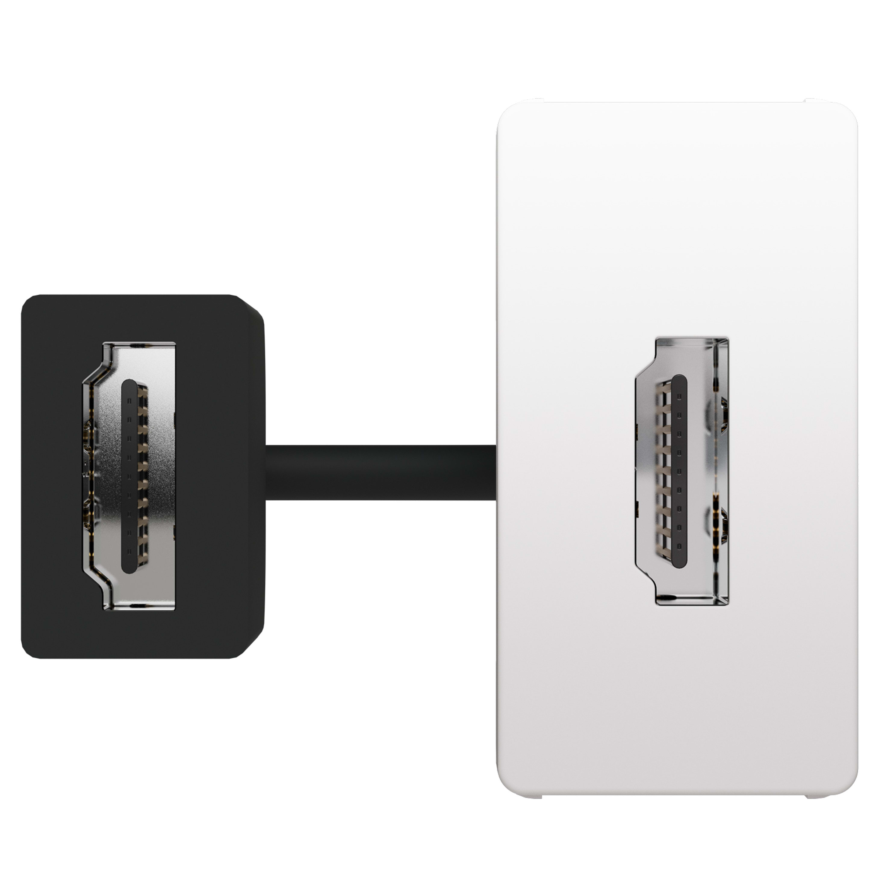 GEWISS - CONNETTORE HDMI 2.0 PRECONNESSO - 1 MODULO - BIANCO LUCIDO - SYSTEM PURA