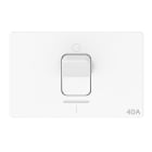 GEWISS - INTERRUTTORE BIPOLARE 250V AC - 40A - LUMINOSO - 3 MODULI - BIANCO LUCIDO - SYSTEM PURA