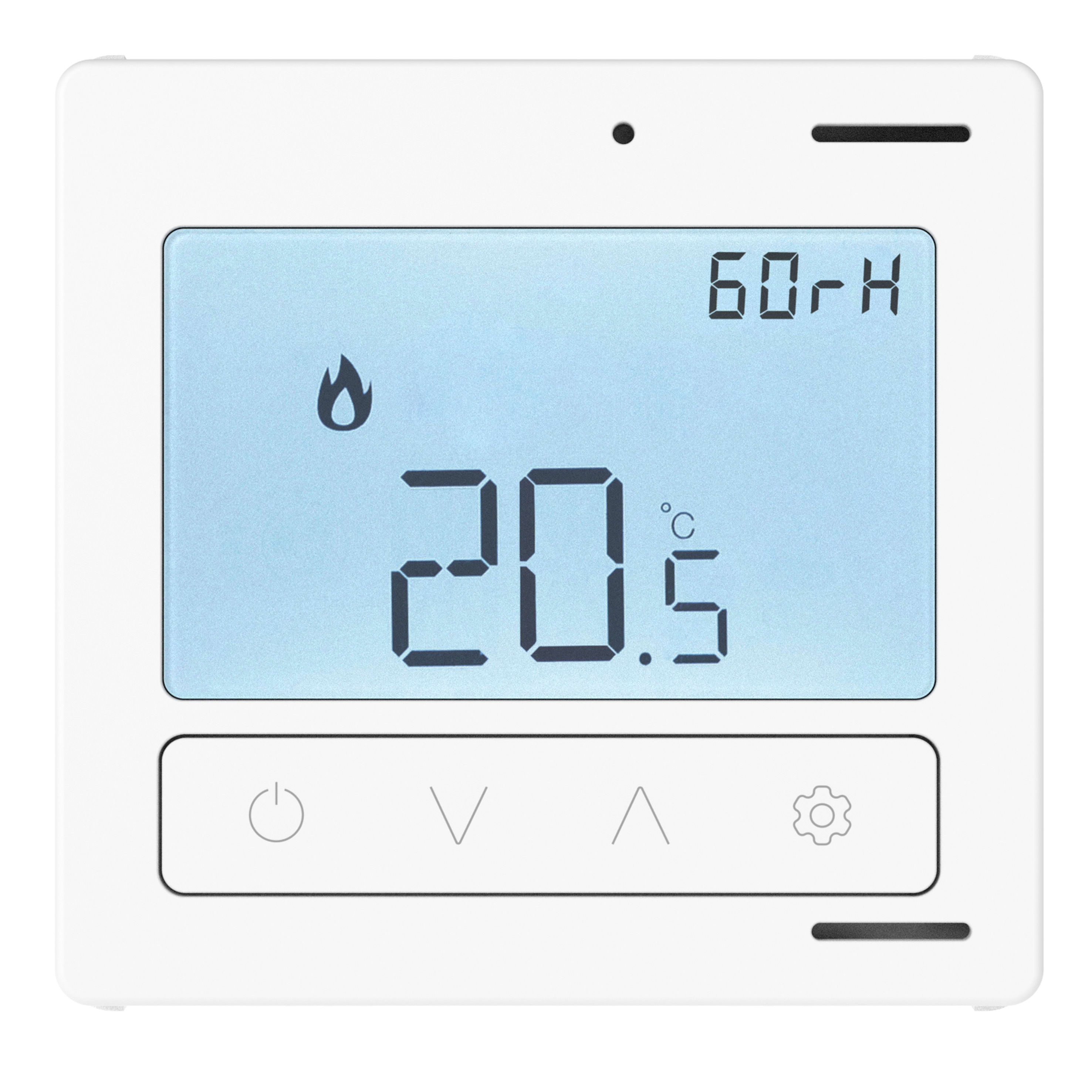 GEWISS - TERMOSTATO CONNESSO CON MISURA UMIDITA' - ZIGBEE - 100-240V AC 50/60HZ - NA 5A (AC1) 240V AC - 2 MODULI - BIANCO LUCIDO - SYSTEM PURA