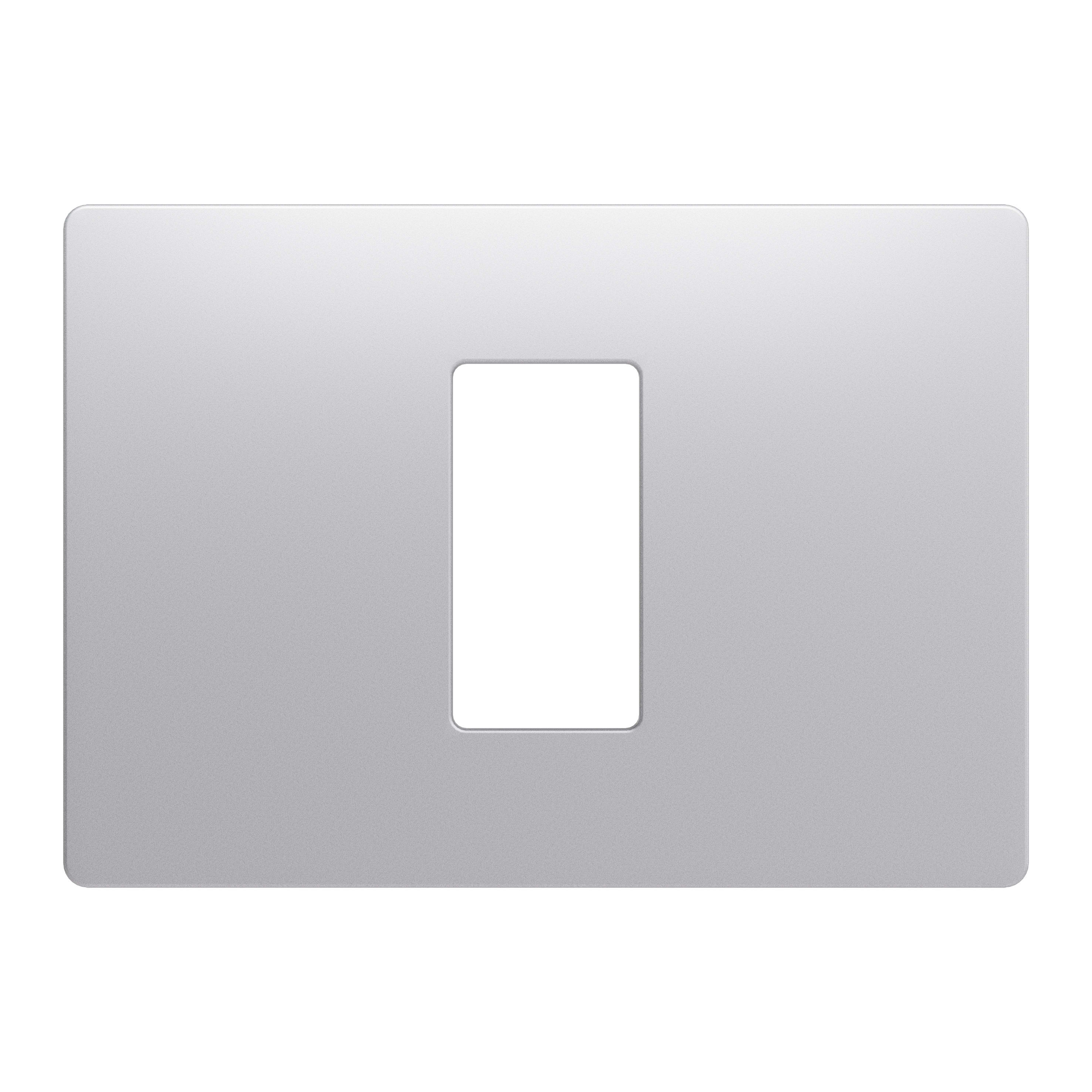 GEWISS - PLACCA - TECNOPOLIMERO - 1 POSTO - SILVER SATINATO - SYSTEM PURA
