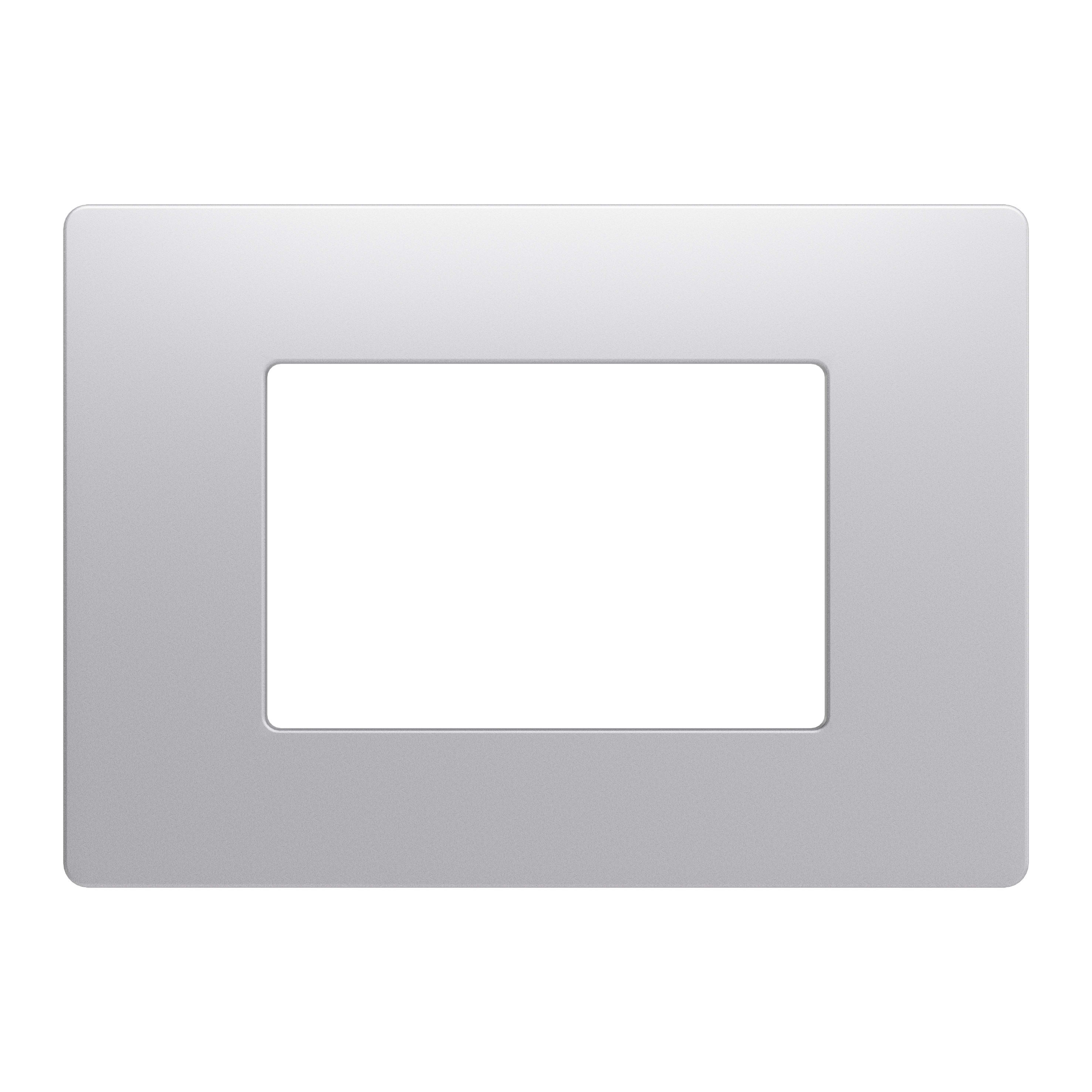 GEWISS - PLACCA - TECNOPOLIMERO - 3 POSTI - SILVER SATINATO - SYSTEM PURA