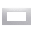GEWISS - PLACCA - TECNOPOLIMERO - 4 POSTI - SILVER SATINATO - SYSTEM PURA