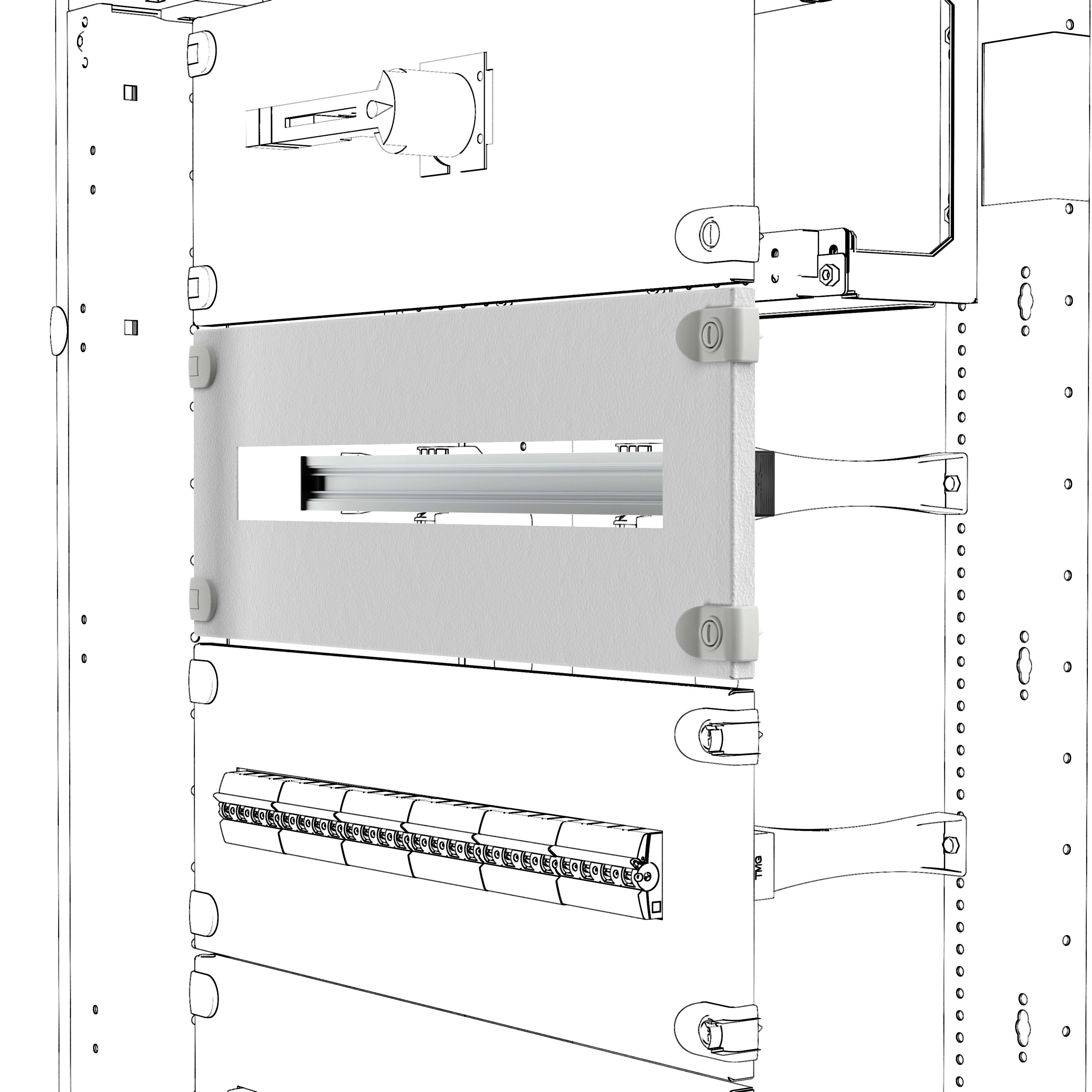 GEWISS - PANNELLO FINISTRATO - CON GUIDA DIN - QDX - 35 MODULI - 850X200MM