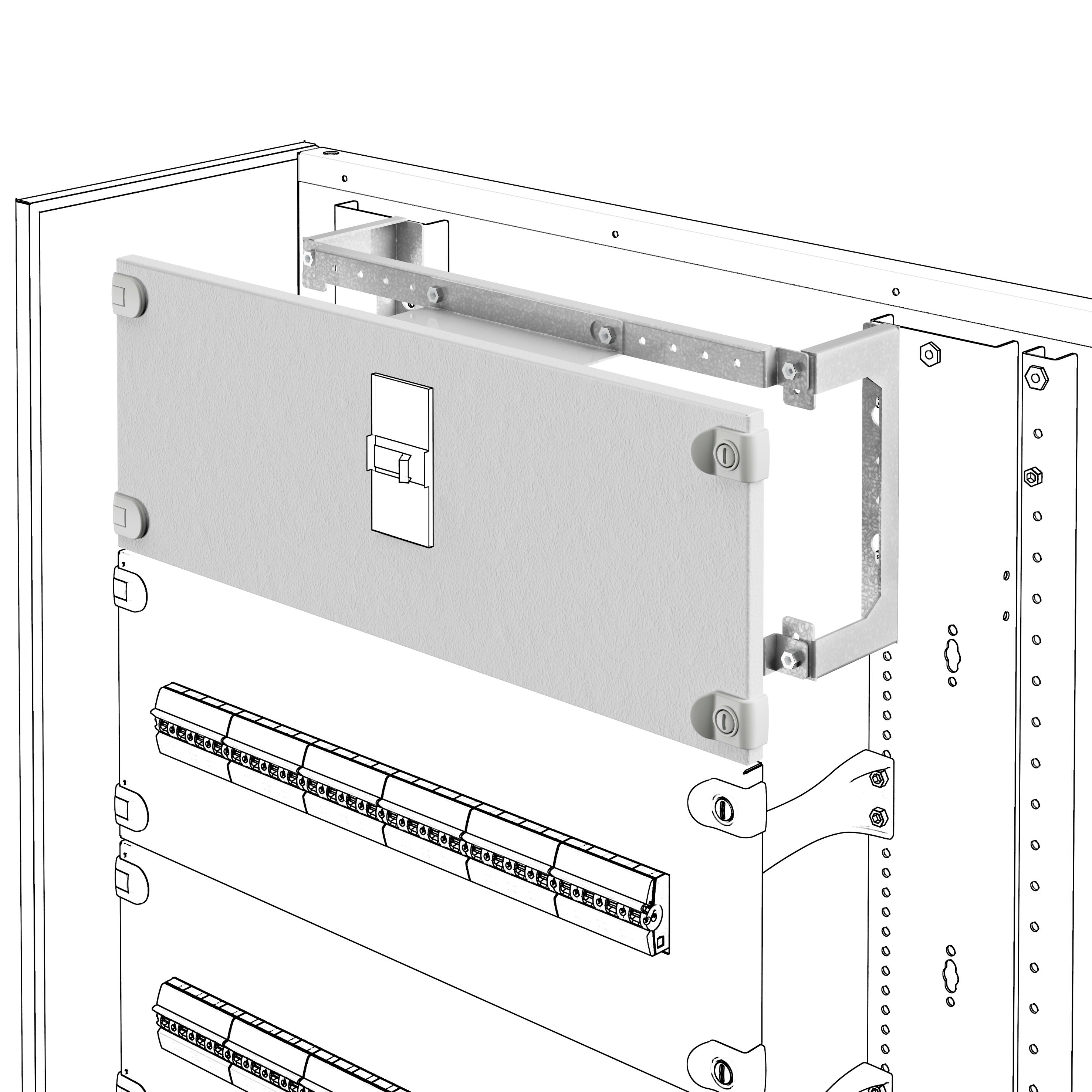 GEWISS - KIT DI INSTALLAZIONE INTERRUTTORI SCATOLATI MSX SU PIASTRA - ORIZZONTALE - ESECUZIONE FISSA - MANOVRA ROTATIVA DIRETTA - MSX/E/M 400-630 - 850x300mm