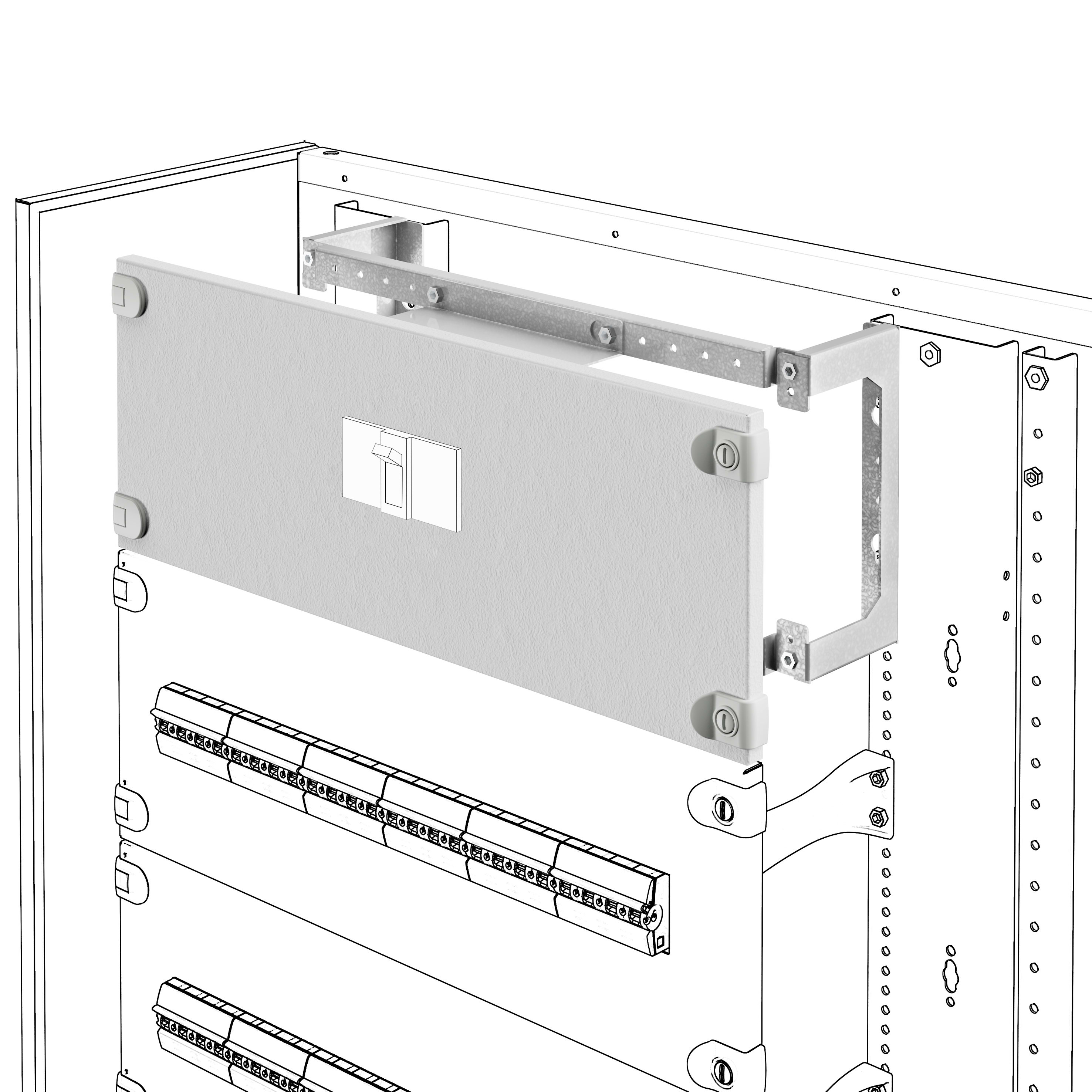 GEWISS - KIT DI INSTALLAZIONE INTERRUTTORI SCATOLATI MSX SU PIASTRA - ORIZZONTALE - ESECUZIONE FISSA - MANOVRA ROTATIVA DIRETTA - MSXE/M 1250 - 850x400mm