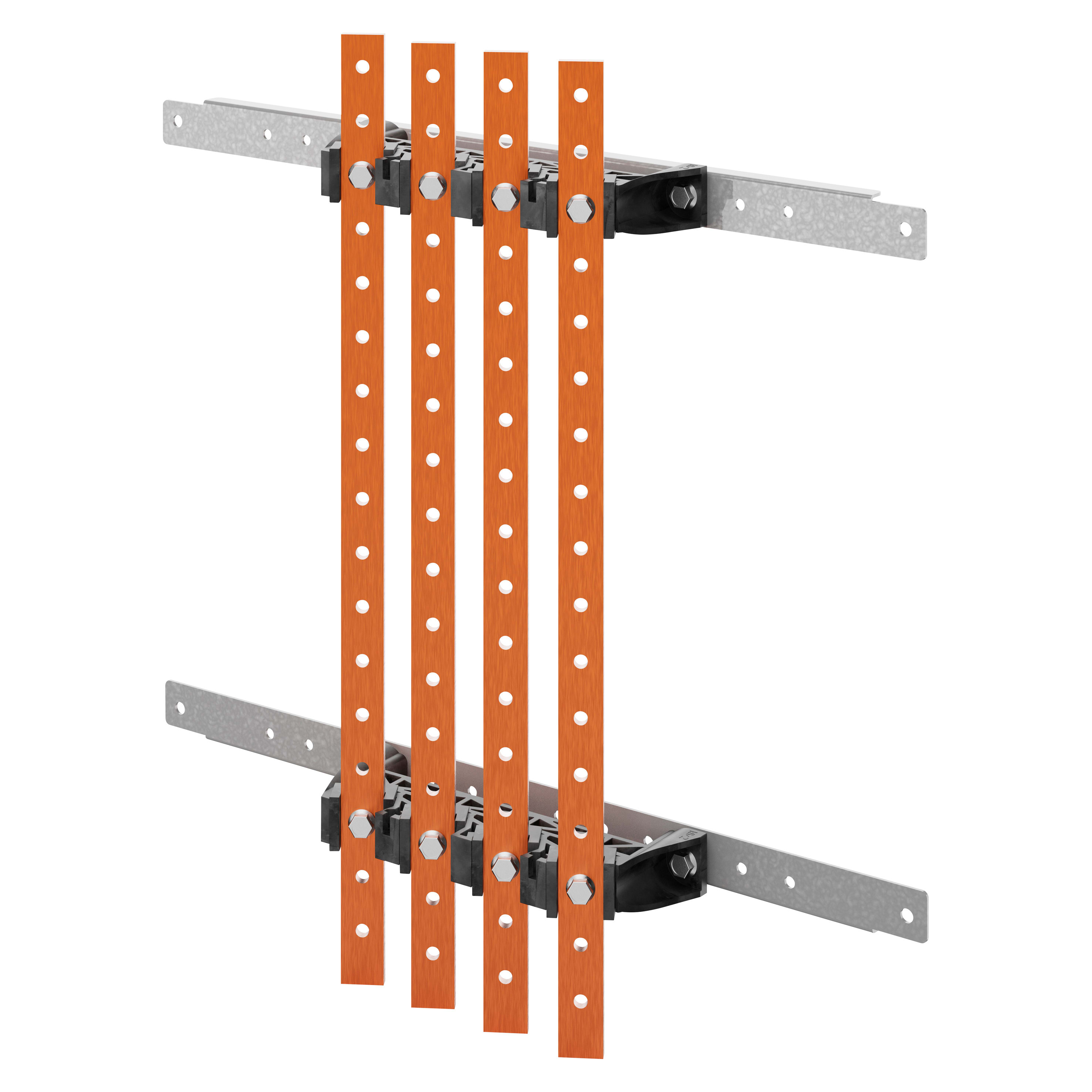 GEWISS - COPPIA DI PORTABARRE - PER BARRE PIATTE 25x4-30x5 - 250-400A - PER STRUTTURE P=300 - STRUTTURA B=600 - PER QDX 630L