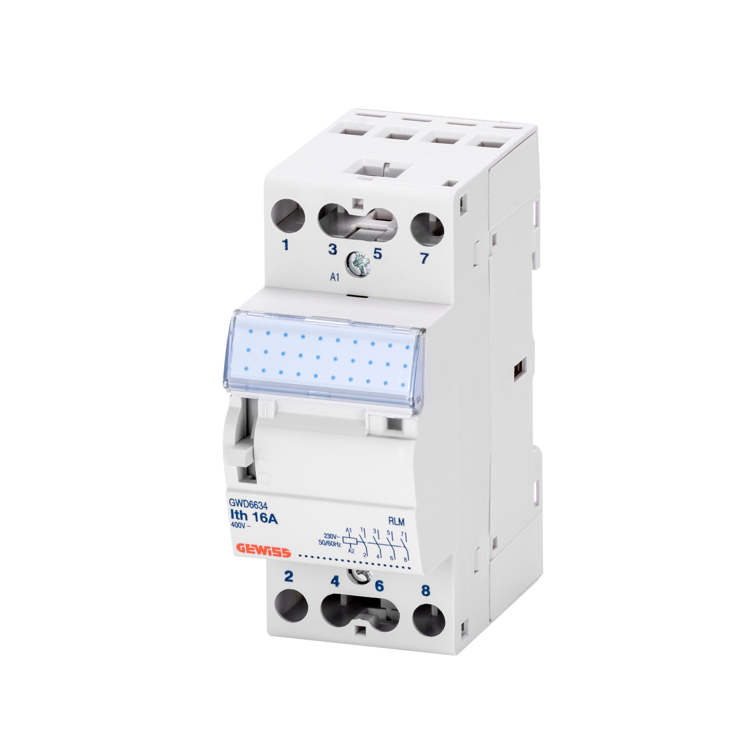 GEWISS - RELE' MONOSTABILE - 16A - 4 NA - 12V ac - 2 MODULI