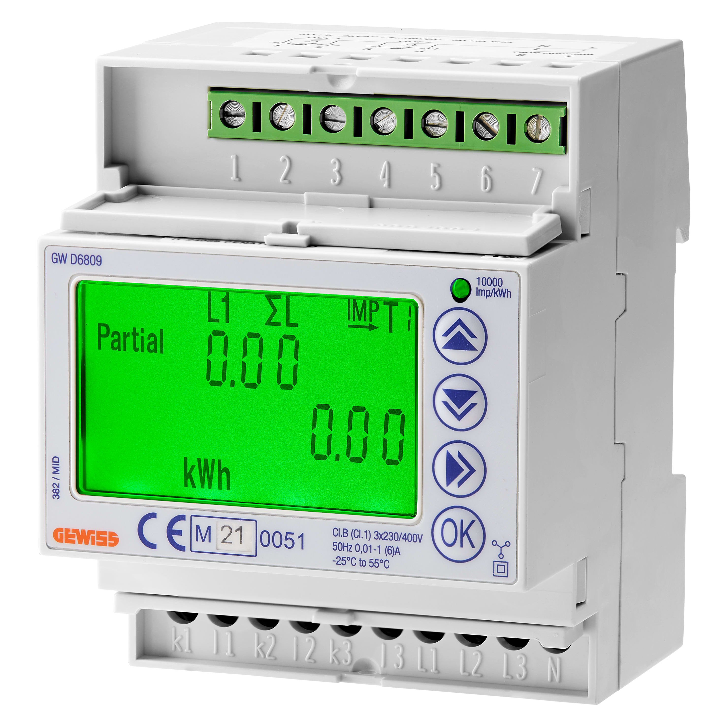 GEWISS - CONTATORE DI ENERGIA - MID BUS - TRIFASE - DIGITALE - INDIRETTA TRAMITE TA/5A - 4 MODULI