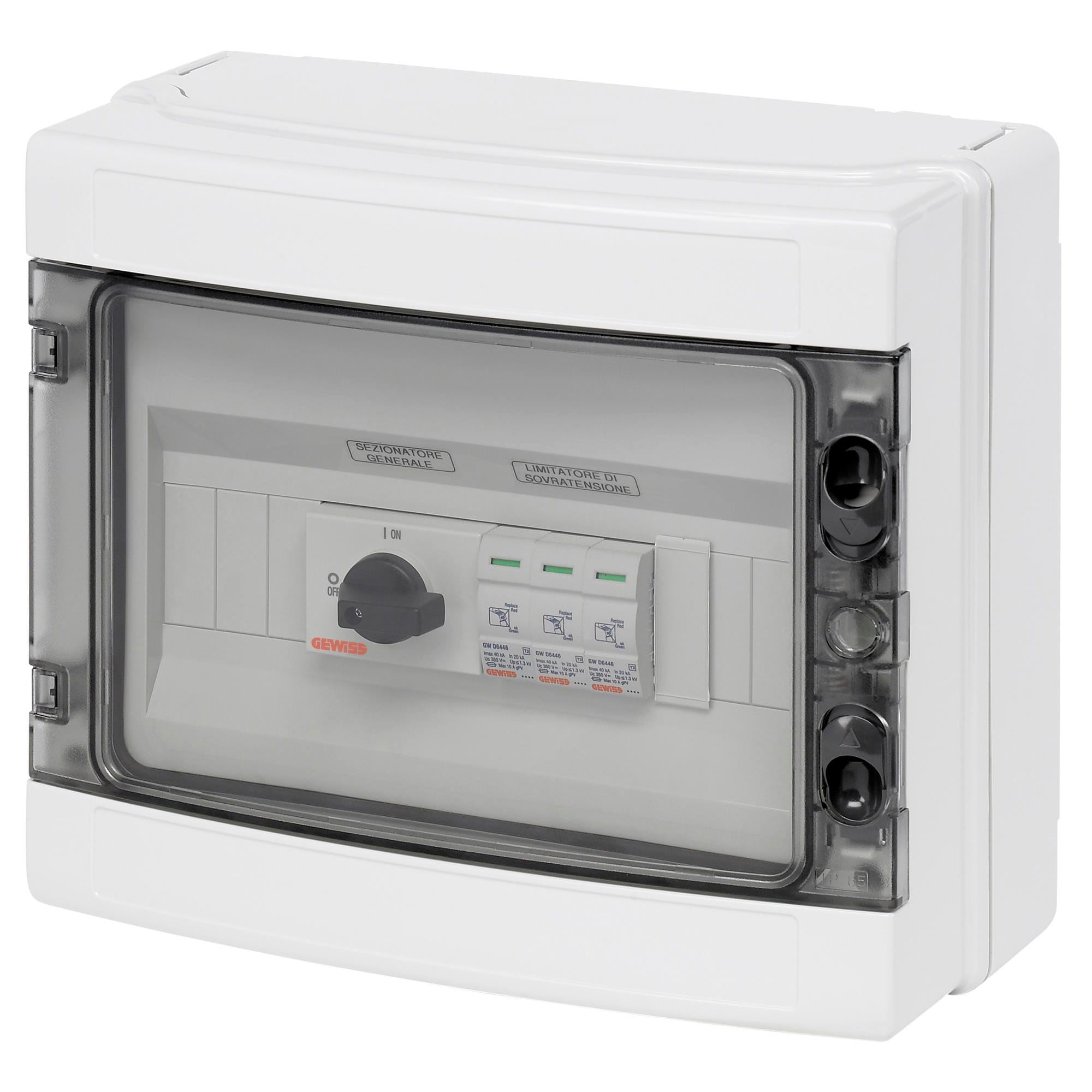 GEWISS - QUADRO 2 STRINGHE PRECABLATE - 600V DC - 25A - 1x12 MODULI
