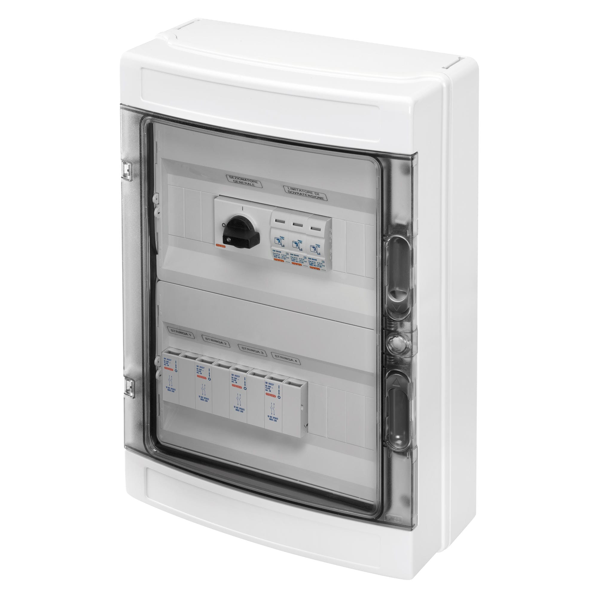 GEWISS - QUADRO 4 STRINGHE PRECABLATE - 1000V DC - 32A - 2x12 MODULI