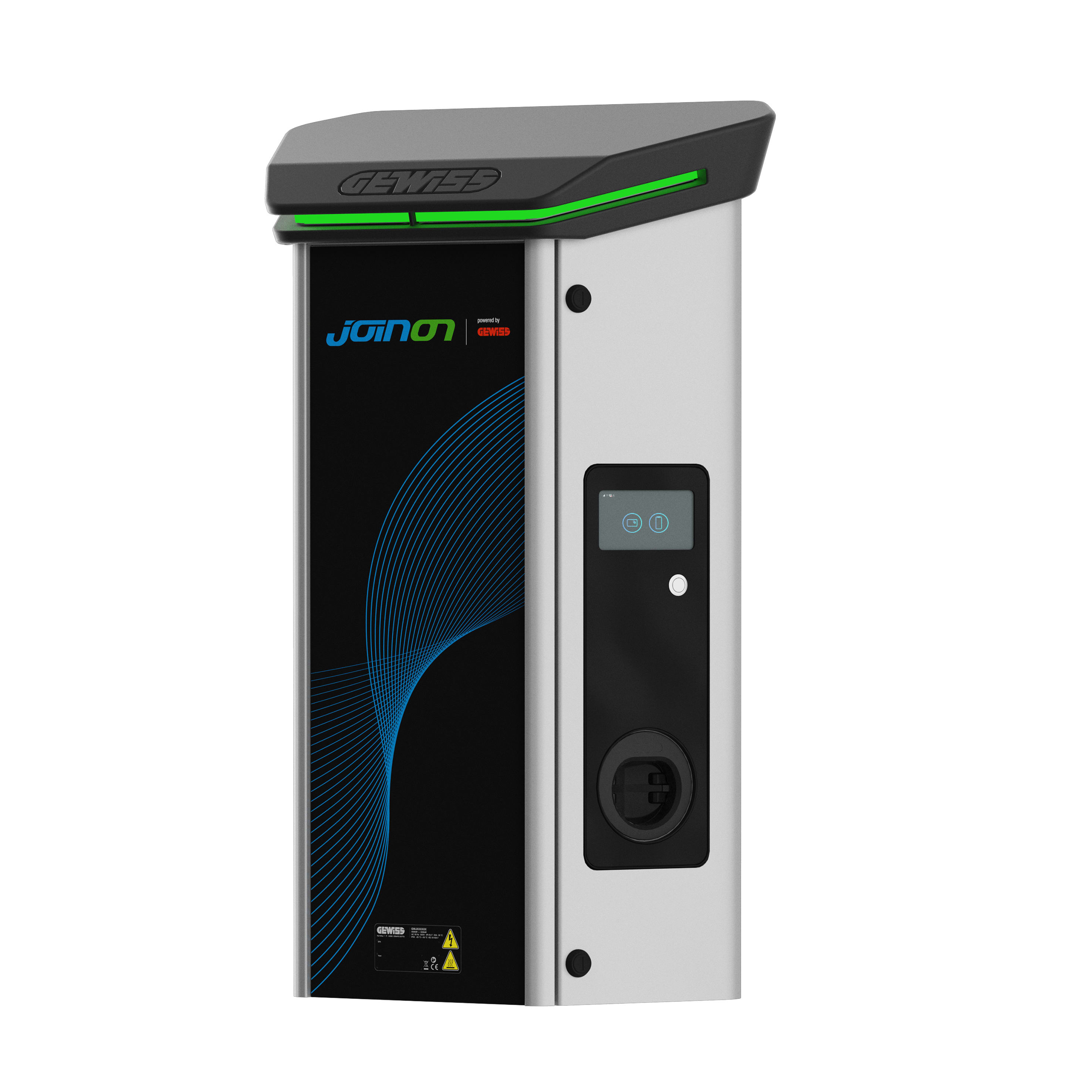 GEWISS - WALLBOX I-ON EVO - PRESA T2S - ACCESSO CONTROLLATO M/S - WiFi + LAN - 22KW+22KW - RFID - DC LEAKAGE + RCBO