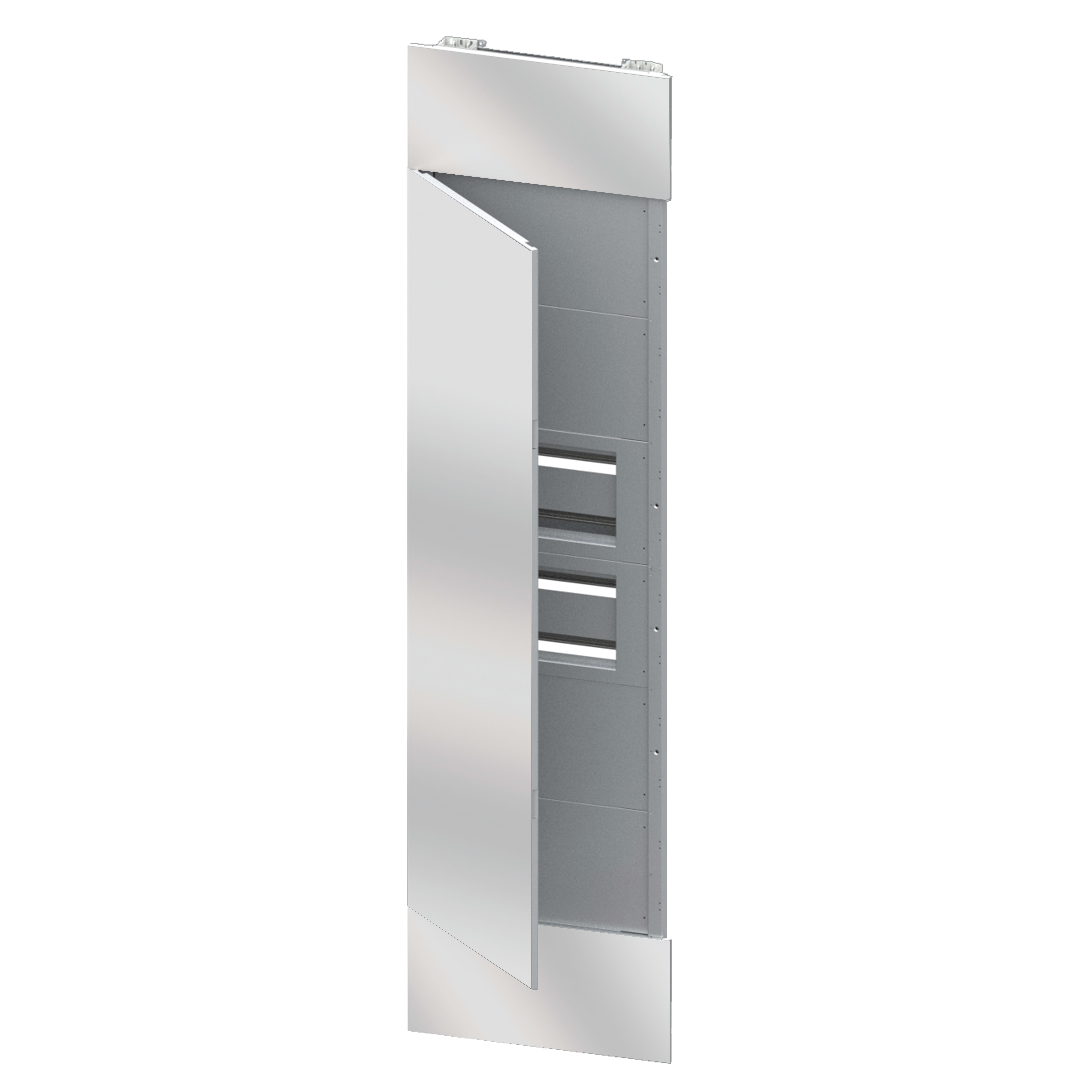 GEWISS - DOMO CENTER - KIT FRONTALE - PORTA FINITURA SPECCHIO - 2 CENTRALINI 40 MODULI - H.2700 - METALLO - BIANCO RAL 9003