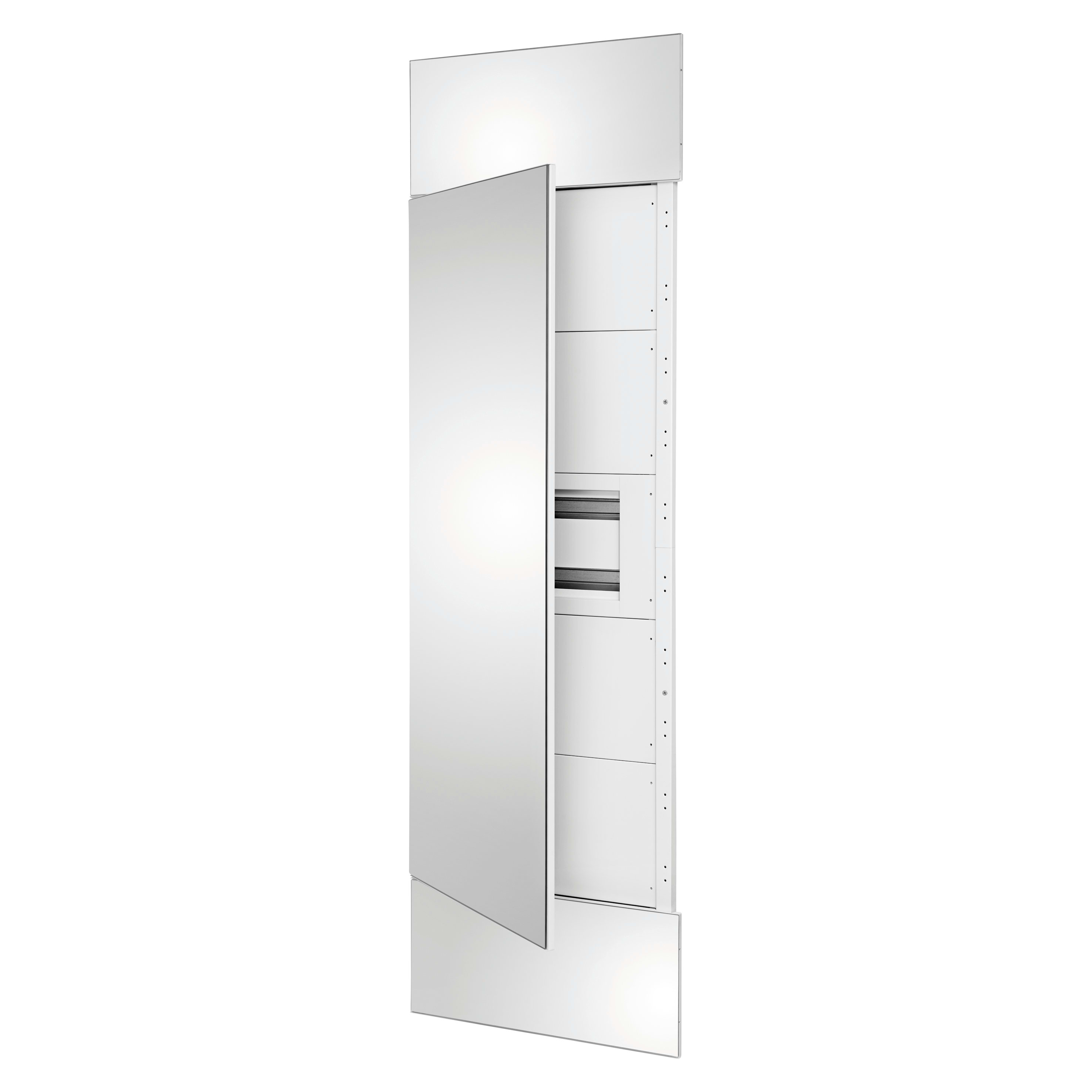 GEWISS - DOMO CENTER - KIT FRONTALE - PORTA FINITURA SPECCHIO - 1 CENTRALINO 40 MODULI - H.2400 - METALLO - BIANCO RAL 9003