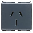 GEWISS - PRESA STANDARD AUSTRALIANO 250V ac - 2P+T 15A - 2 MODULI - PLAYBUS